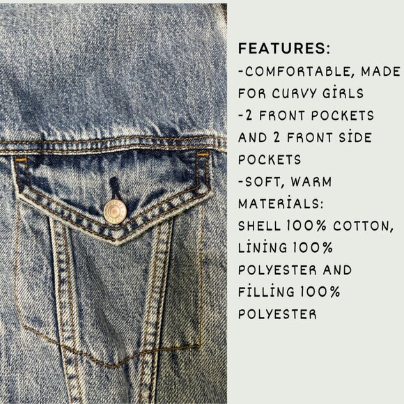 Vintage American Eagle Crop Jean Jacket with Faux Fur Lining ๐งฅ๐ - Picture 4 of 5